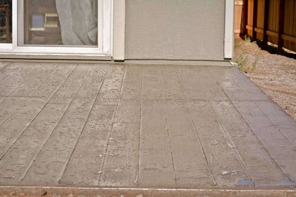 Stamped concrete patio