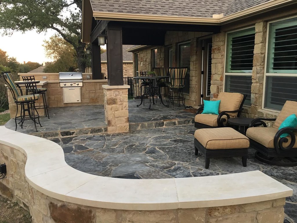 Concrete patio outdoor living space